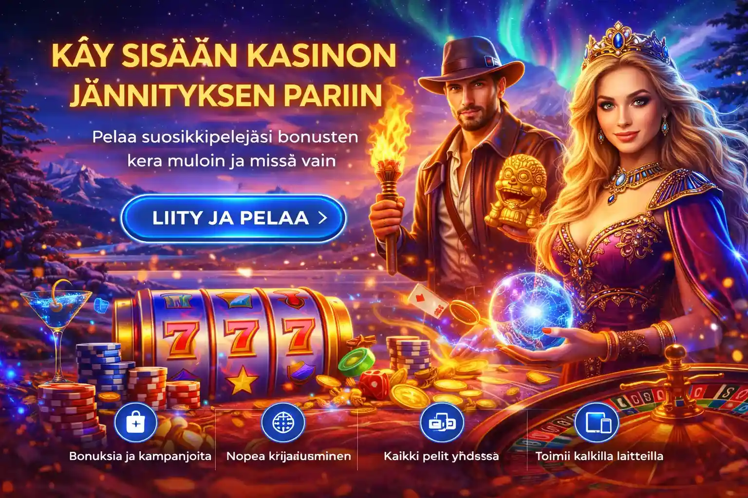 Kasino aloitusnäkymä bonus ja kolikkopelit Suomessa